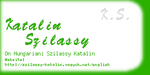 katalin szilassy business card